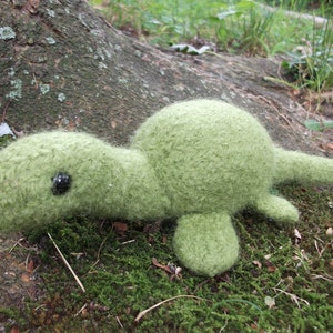 Dinosaur stuffed animal, Plesiosaurus plush, true handmade knit felted toy dino