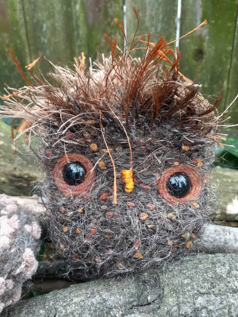 Woodland Owl stuffed animal with plush nest image 6
