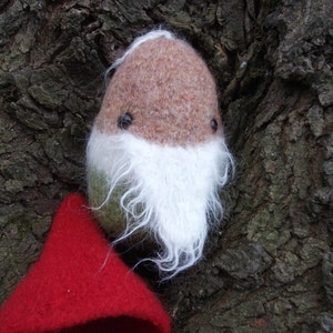 Gnome plush, Tomten doll, Nisse stuffed toy, true handmade knit and felted wool, artisan handknit image 3