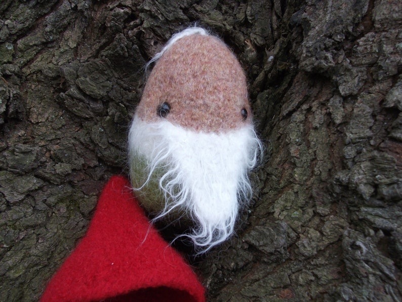 Gnome plush, Tomten doll, Nisse stuffed toy, true handmade knit and felted wool, artisan handknit image 3