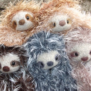 Sloth stuffed animal, plush Mama and baby image 7