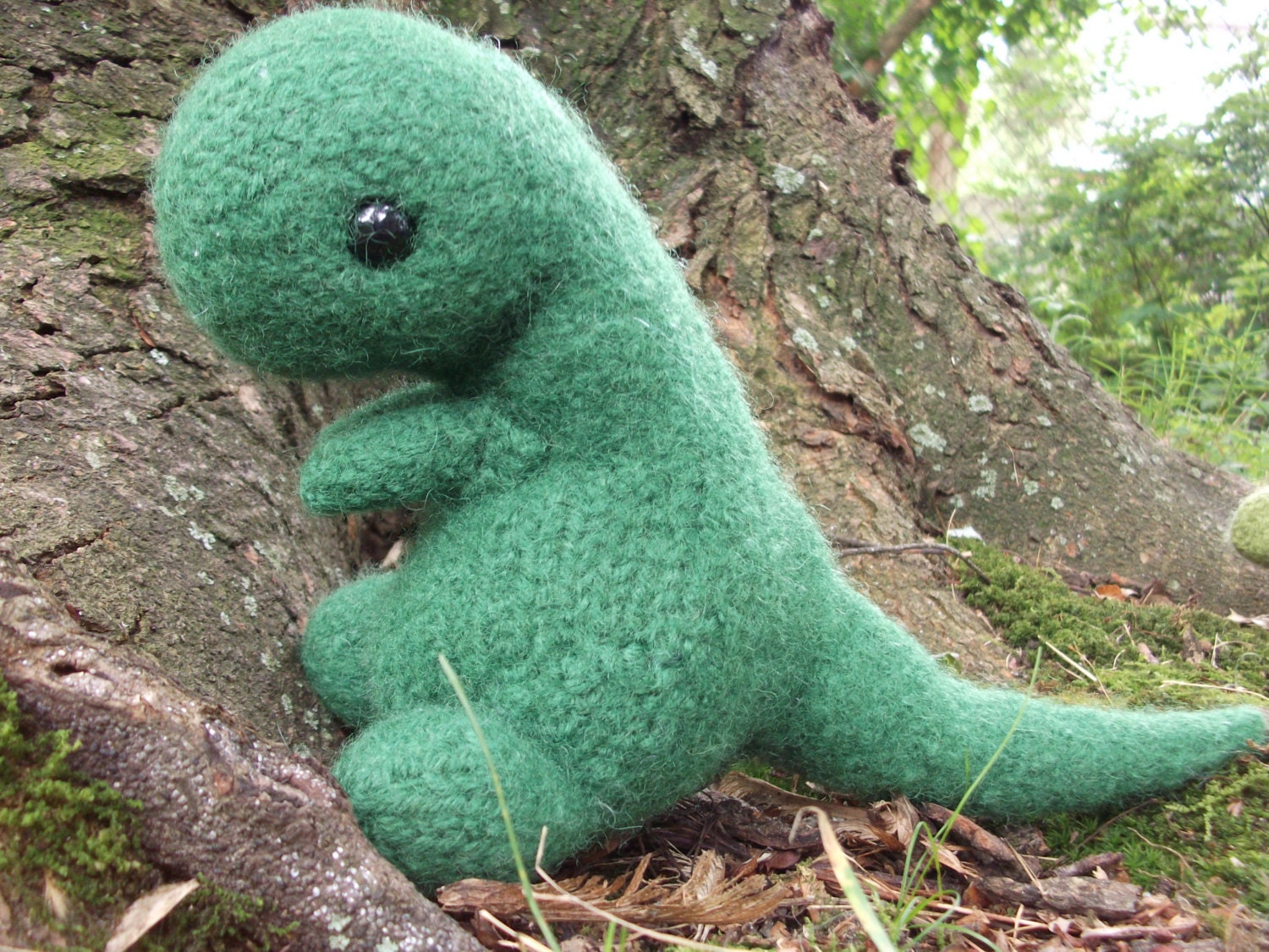 T-Rex dinosaur stuffed animal, Dino plush felted green or choose your custom color