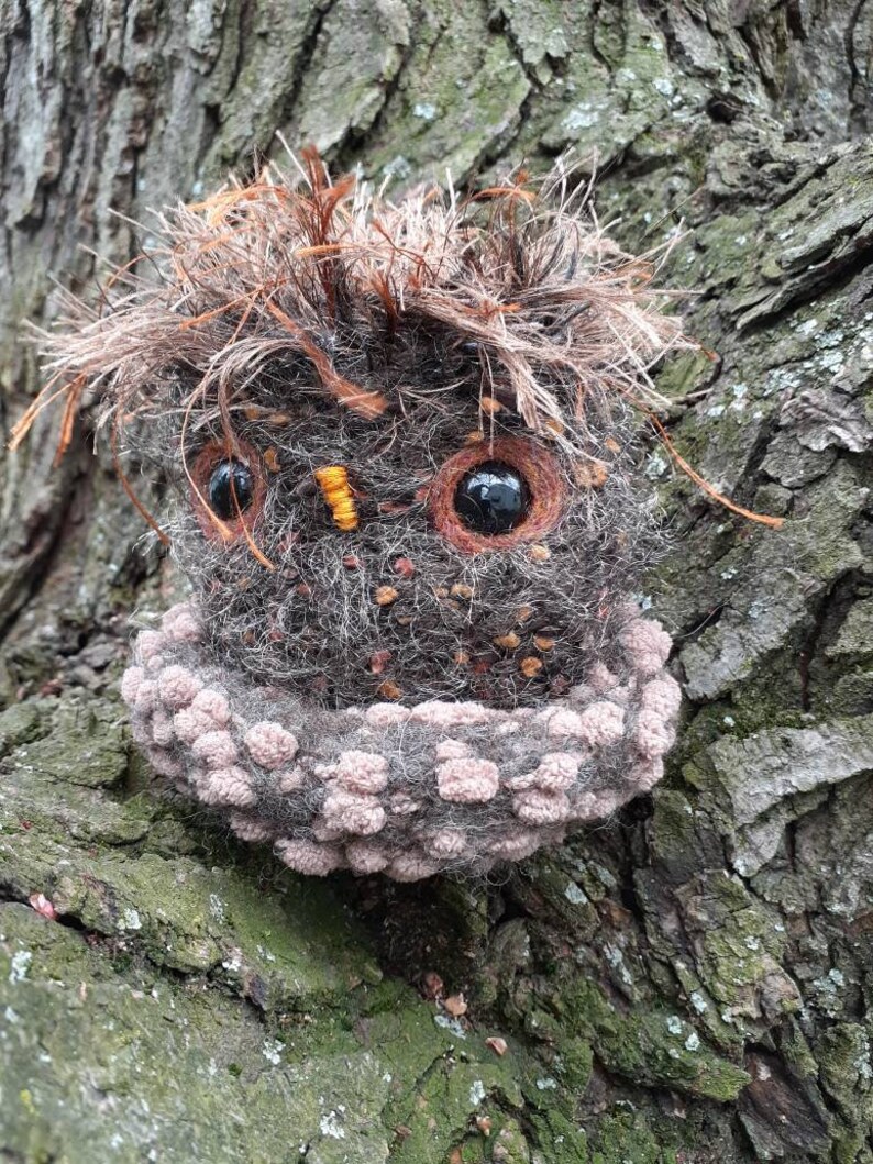 Woodland Owl stuffed animal with plush nest image 5