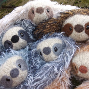 Sloth stuffed animal, plush Mama and baby