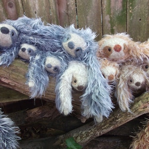 Sloth stuffed animal, plush Mama and baby image 9