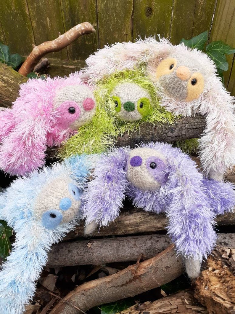 Sloth Stuffed Animal Pastel Spring Colors Plush Etsy