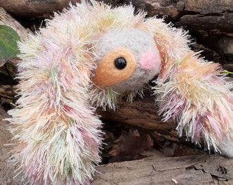 Sloth stuffed animal, Peachy pastel plush, ready to ship