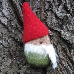 Gnome plush, Tomten doll, Nisse stuffed toy, true handmade knit and felted wool, artisan handknit image 2