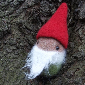 Gnome plush, Tomten doll, Nisse stuffed toy, true handmade knit and felted wool, artisan handknit image 1