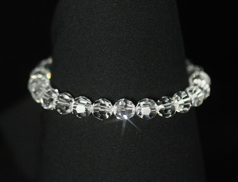 Crystal Bridal Bracelet, Silver, Swarovski Crystal Bracelet, Wedding Jewelry, Clear Crystal Bracelet CLARA 画像 2