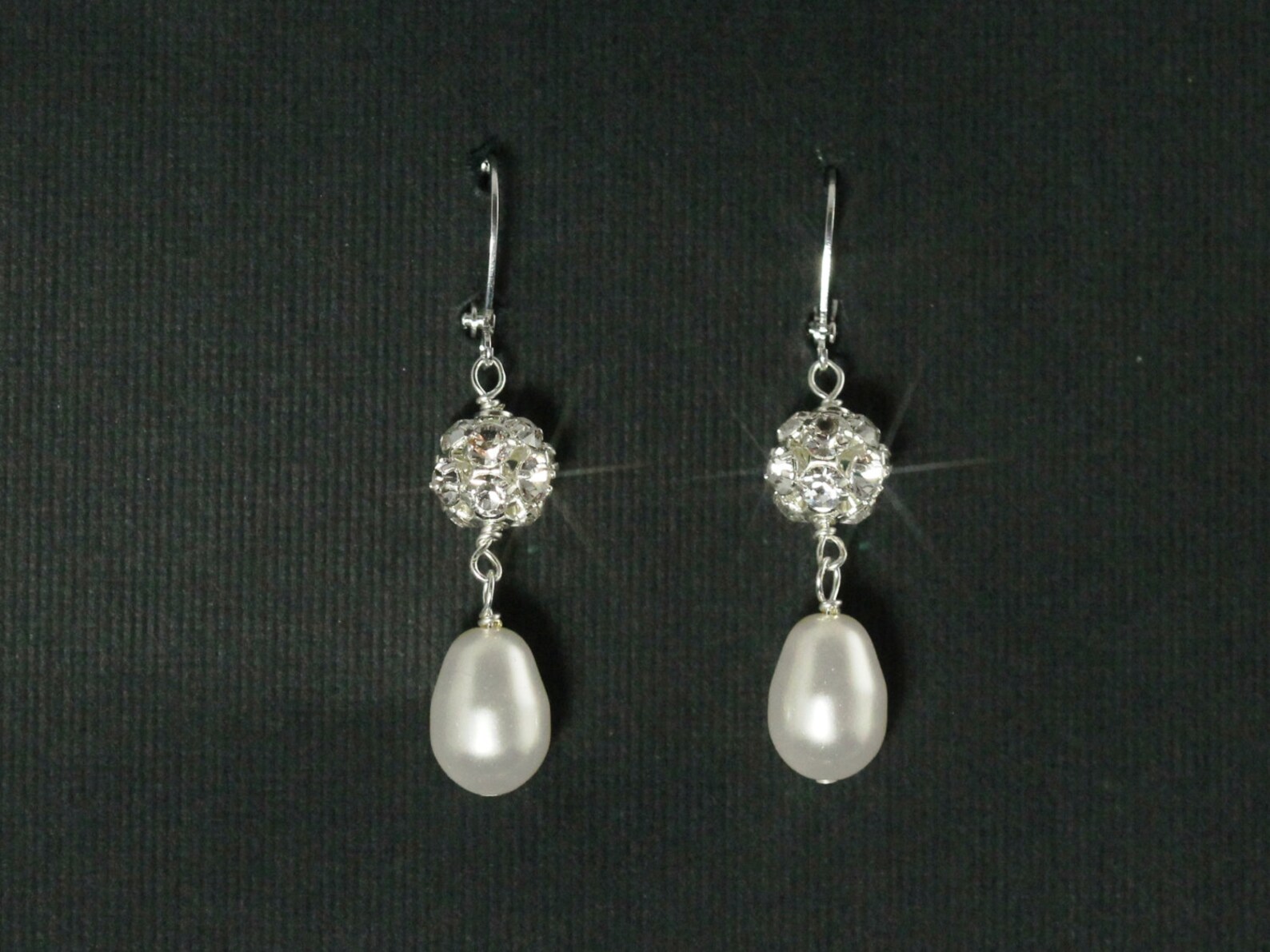 Drop Pearl Earrings, Rhinestone Bridal Earrings, Crystal Pearl Wedding ...