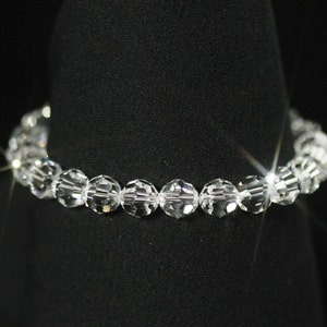 Crystal Bridal Bracelet, Silver, Swarovski Crystal Bracelet, Wedding Jewelry, Clear Crystal Bracelet CLARA 画像 1