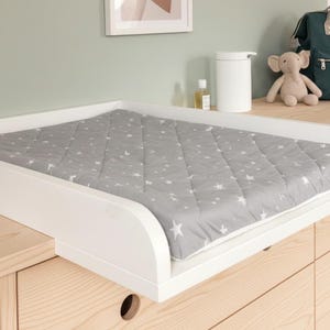 Maßgefertigter Wickeltisch – Weiß – Anpassbar an Ihre Möbel bis zu 80 cm Breite (Wickeltisch)