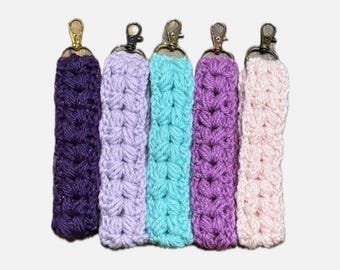 Crocheted Wristlet Keychain | Handmade Charm Strap, Bridesmaid Gift, Stocking Stuffer, Bag Charm