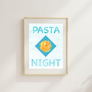 Pasta Night Wall Art - Watercolor Kitchen Printable - Italian Food Digital Download by Jami Amerine