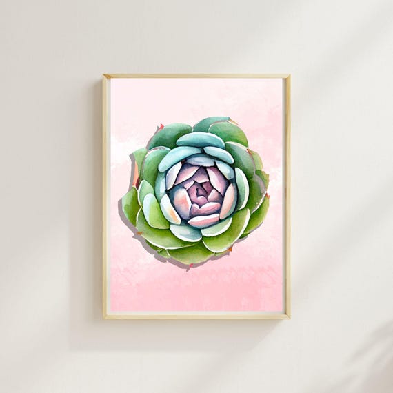 Succulent Watercolor Art Print, Minimalist Botanical Wall Decor, Pink and  Green Succulent Illustration, Modern Plant Lover Gift, Printable - Etsy