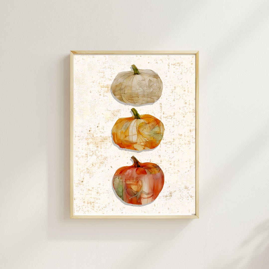 Abstract Pumpkin Art - Fall Digital Download - Rustic Autumn Wall Decor ...