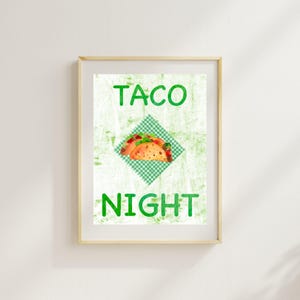 Taco Night Wall Art - Watercolor Kitchen Printable - Mexican Food Digital Download Digital Download by Jami Amerine