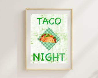 Taco Night Wall Art - Watercolor Kitchen Printable - Mexican Food Digital Download Digital Download by Jami Amerine