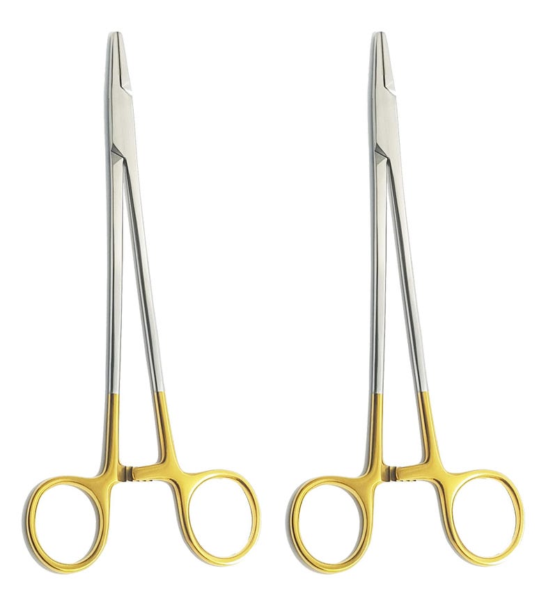thumbnail image 2 of German T/C Mayo-Hegar Needle Holder Driver 6 - Tungsten Carbide Inserts, Locking 2 of 12