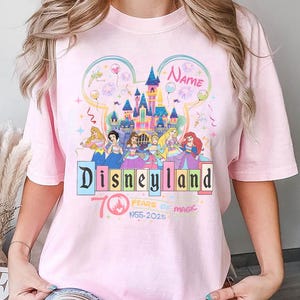 Disneyland 70th anniversary shirt, Princess Disneyland Shirt, Platinum Celebration 1955-2025 Shirt, 70 years of magic Shirt