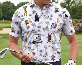 Polo de golf de Star Wars, camiseta de golf de Disney, camiseta divertida de golf de Darth Vader, Yoda y Chewbacca, camiseta divertida de golf de Disney, regalo para amantes del golf para hombres