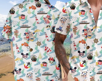 Disney Cruise Hawaiian Shirt, Disney Summer Shirt, Mickey Minnie Hawaiian Shirt, Hawaii Cruise Shirt, Cruise Trip Shirt, Matching Hawaiian