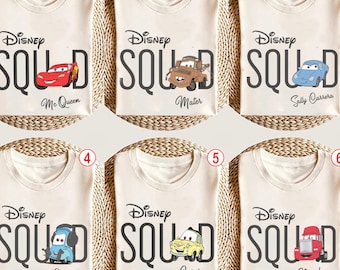 Disney Cars Shirt, Disney Squad Shirt, Lightening McQueen Shirt, Disney Family Trip Shirt, Disney Car Vacation Tee, Disney Pixar Car Shirt