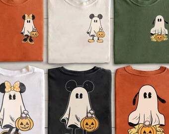 Vintage Disney Ghost Halloween All Characters 2 Side Shirts, Mickey And Friends Halloween Shirt, Spooky Season Shirt, Disney Halloween Shirt