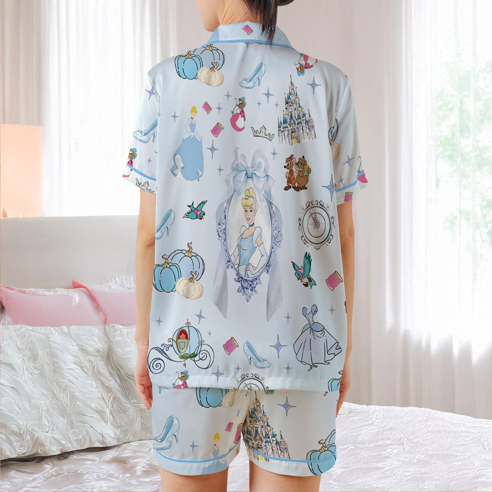 Disney Cinderella Satin Pajamas Set, Disneyland Princess Sleepwear for ...