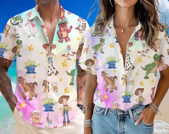 Toy Story Hawaiian Shirt, Toy Story Watercolor Shirt, Disney Toy Story Hawaiian, Toy Story Button Up, Disney Hawaiian Shirt, Matching Disney