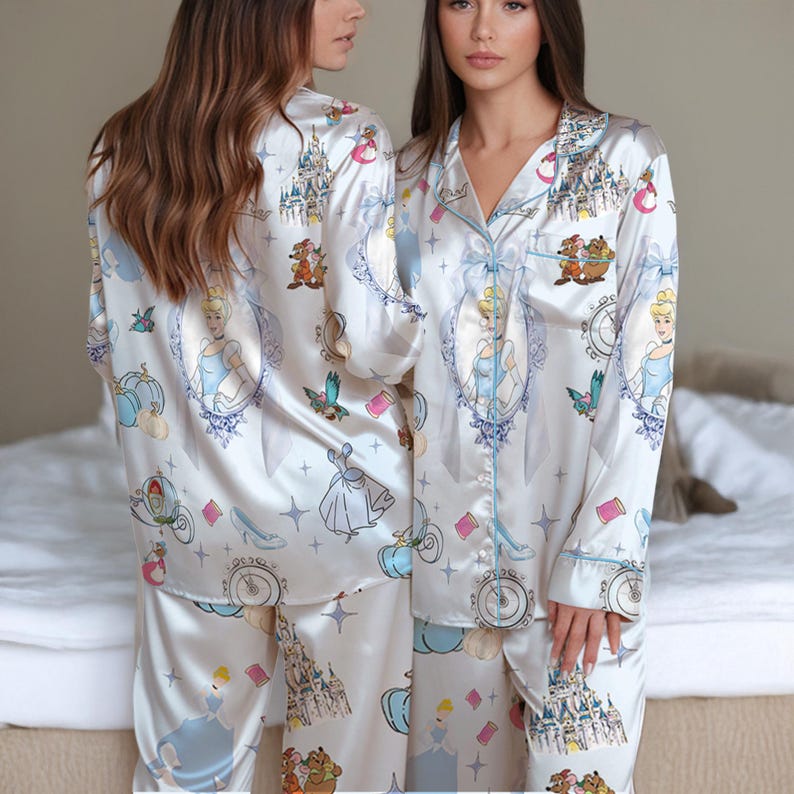 Disney Cinderella Satin Pajamas Set, Disneyland Princess Sleepwear for ...