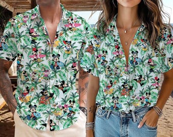 Disney Hawaiian Shirt, Mickey and Friends Summer Shirt, Disney Beach Shirt, Disney Summer Shirt, Disney Palm Tree Shirt, Matching Disney