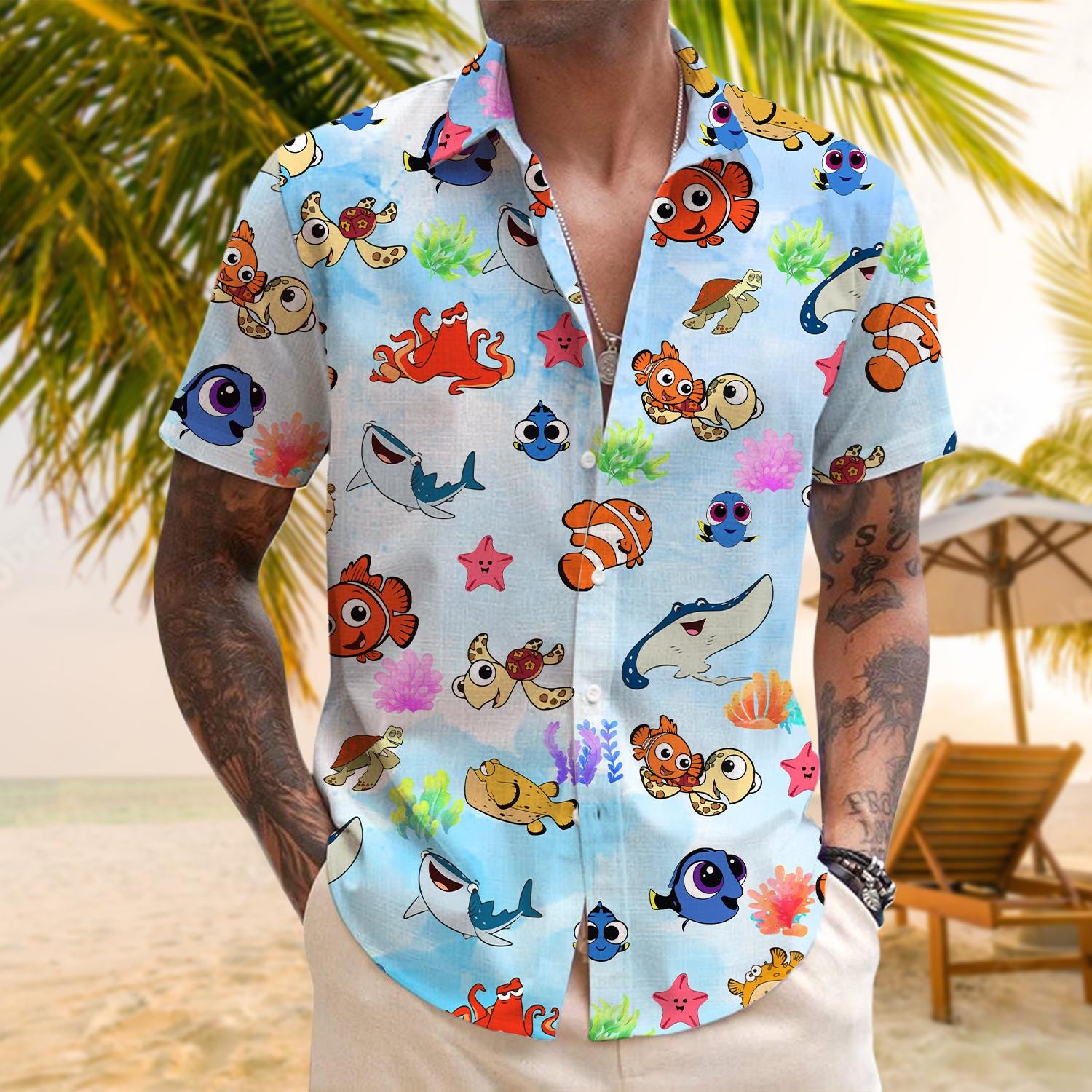 Discover Finding Nemo Hawaiian Shirt, Disney Hawaiian Shirt, Finding Dory Button Up Shirt, Disney Summer Shirt, Disneyland Vacation Shirt