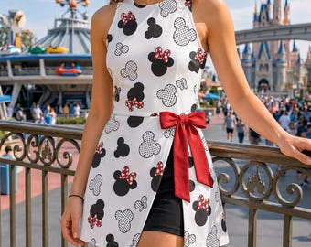 Minnie Mouse jurk/rok, Disney vakantie outfit, Magic Kingdom rok, schattige skort met muizenoren, themaparkkleding
