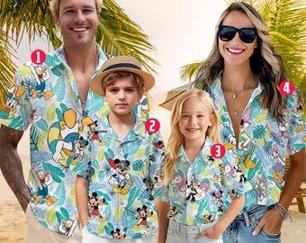 Disney Family Hawaiian Shirt, Disneyland Hawaiian Shirt, Mickey and Friends Hawaiian Shirt, Disney Summer Shirt, Mickey Hawaii Shirt