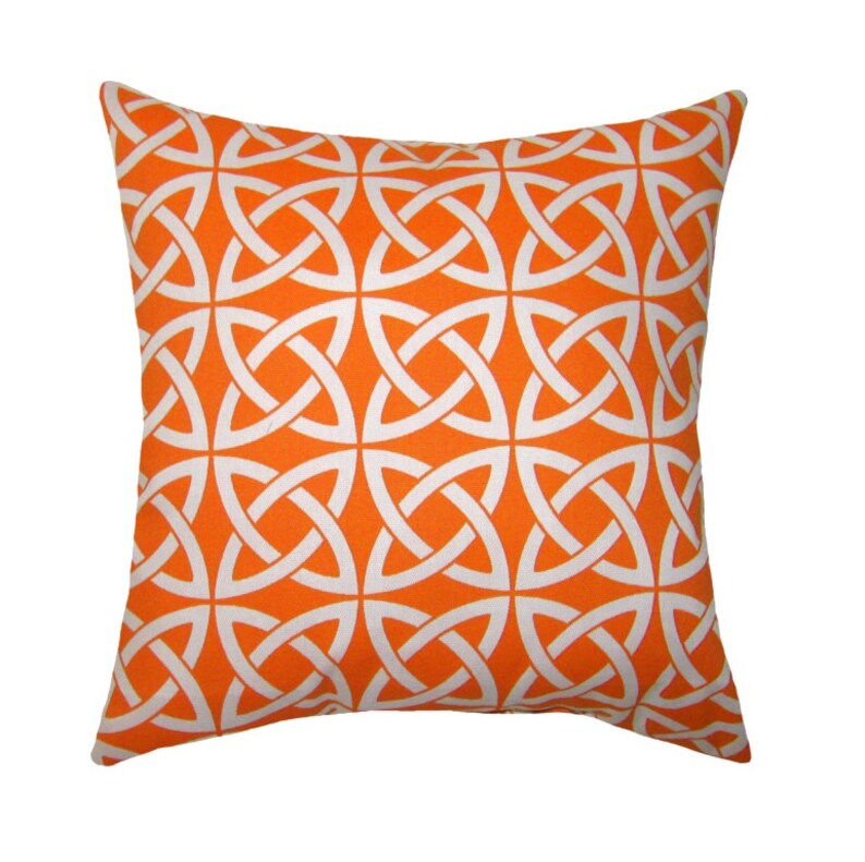 Outdoor Patio Pillow Orange Outdoor Pillow Orange Geometric Etsy