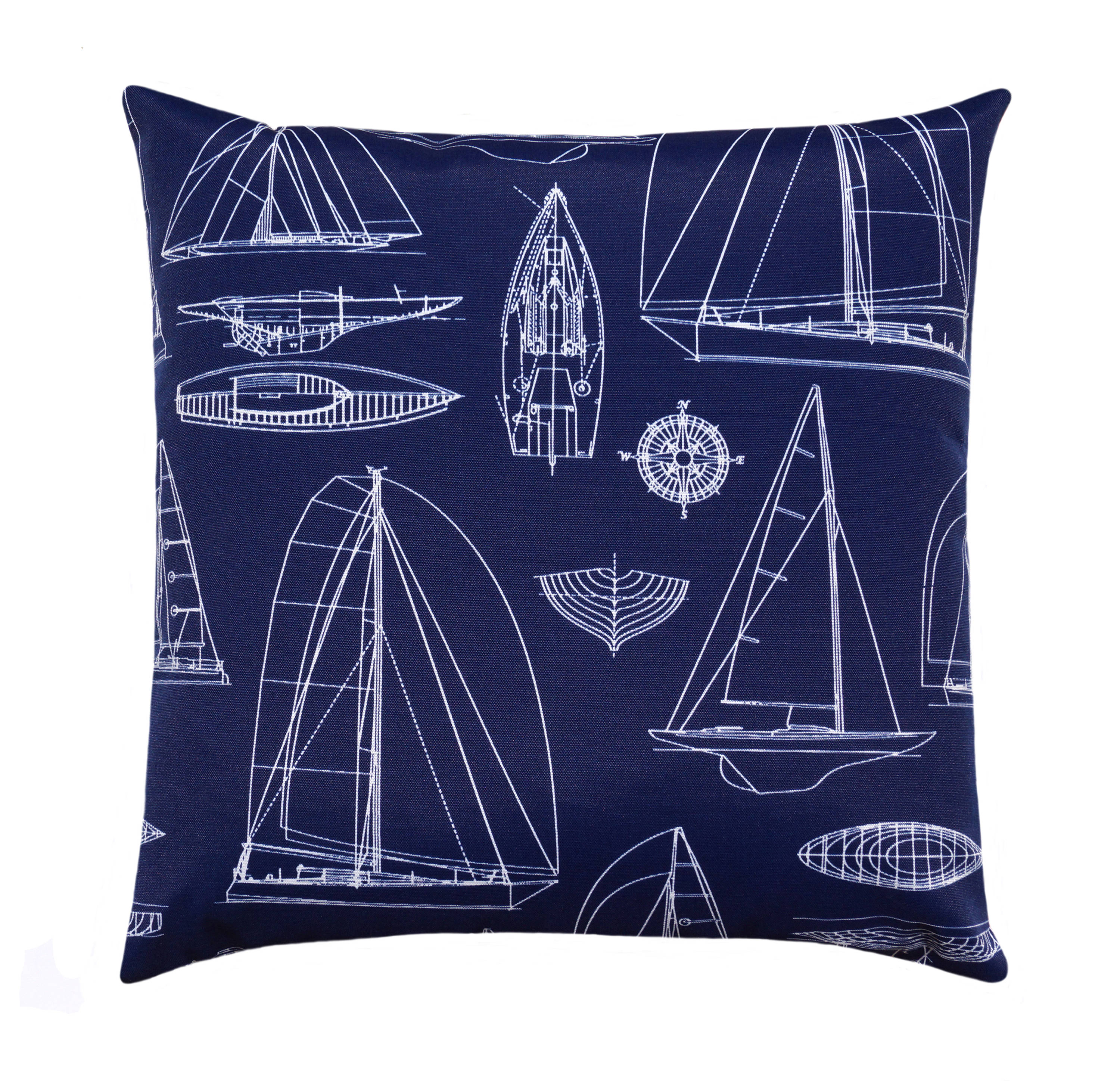 Blue Outdoor STUFFED Pillow Sail Boat Pillow Blue Decorative Etsy