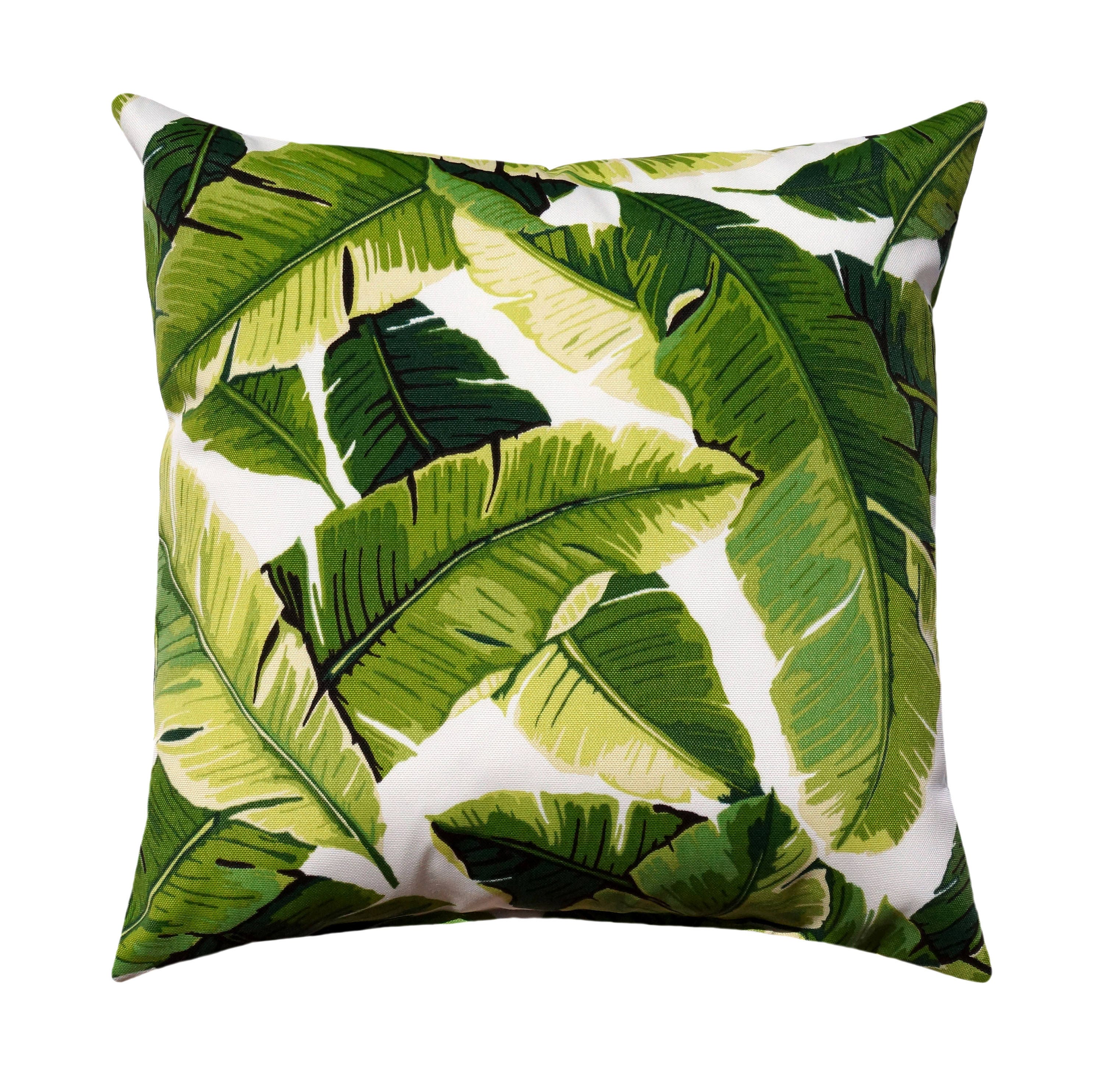 Palm Leaf STUFFED Outdoor Pillow Green White Tropical Pillow Etsy