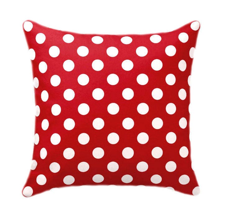 Red Polka Dot STUFFED Pillow Red Toss Pillow Polka Dot Etsy