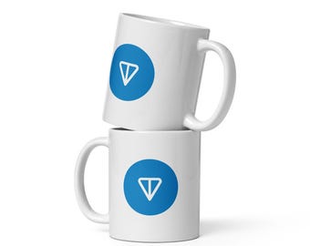 TON Blockchain White glossy mug