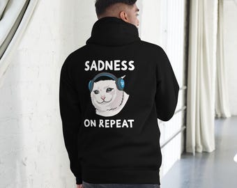 SADMEOW HOODIE -Sadness on repeat - back print