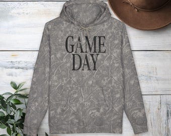 Game Day Hoodie | Camo Gray Hooded Sweatshirt