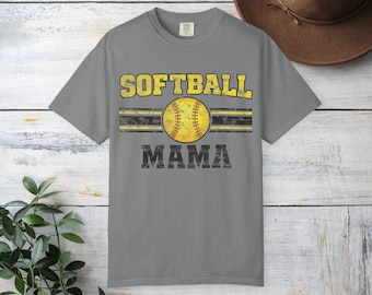 Softball Mama T-Shirt | Vintage Softball Graphic, Mom Player Tee