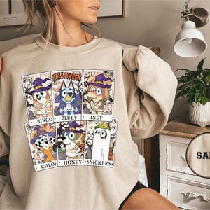 Blue Dog Halloween Sweatshirt, Blue Dog Halloween Trick or Treat, Retro Spooky Halloween Sweatshirt, Family Matching Tee, Blue Dog Shirt