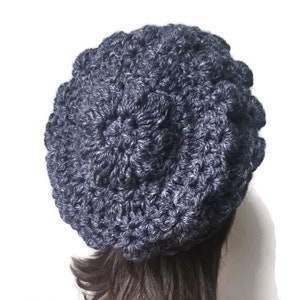 crochet chunky slouchy hat pattern, Pdf, market make, easy hat pattern, 2 in 1 pattern, fast crochet hat pattern, button hat, thick hat image 7