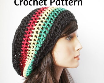 Mesh Tam Crochet Hat Pattern PDF