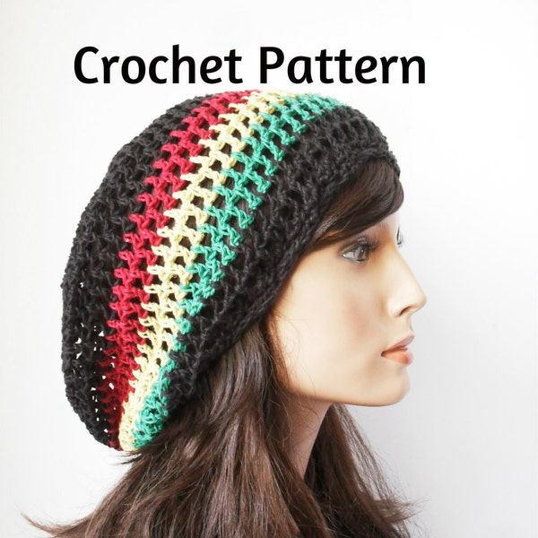 Mesh Tam Crochet Hat Pattern PDF