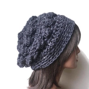 crochet chunky slouchy hat pattern, Pdf, market make, easy hat pattern, 2 in 1 pattern, fast crochet hat pattern, button hat, thick hat image 8