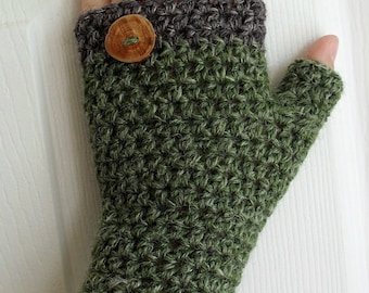 Crochet Fingerless Mitts Pattern: Easy Gauntlets, Arm Warmers (PDF Pattern)